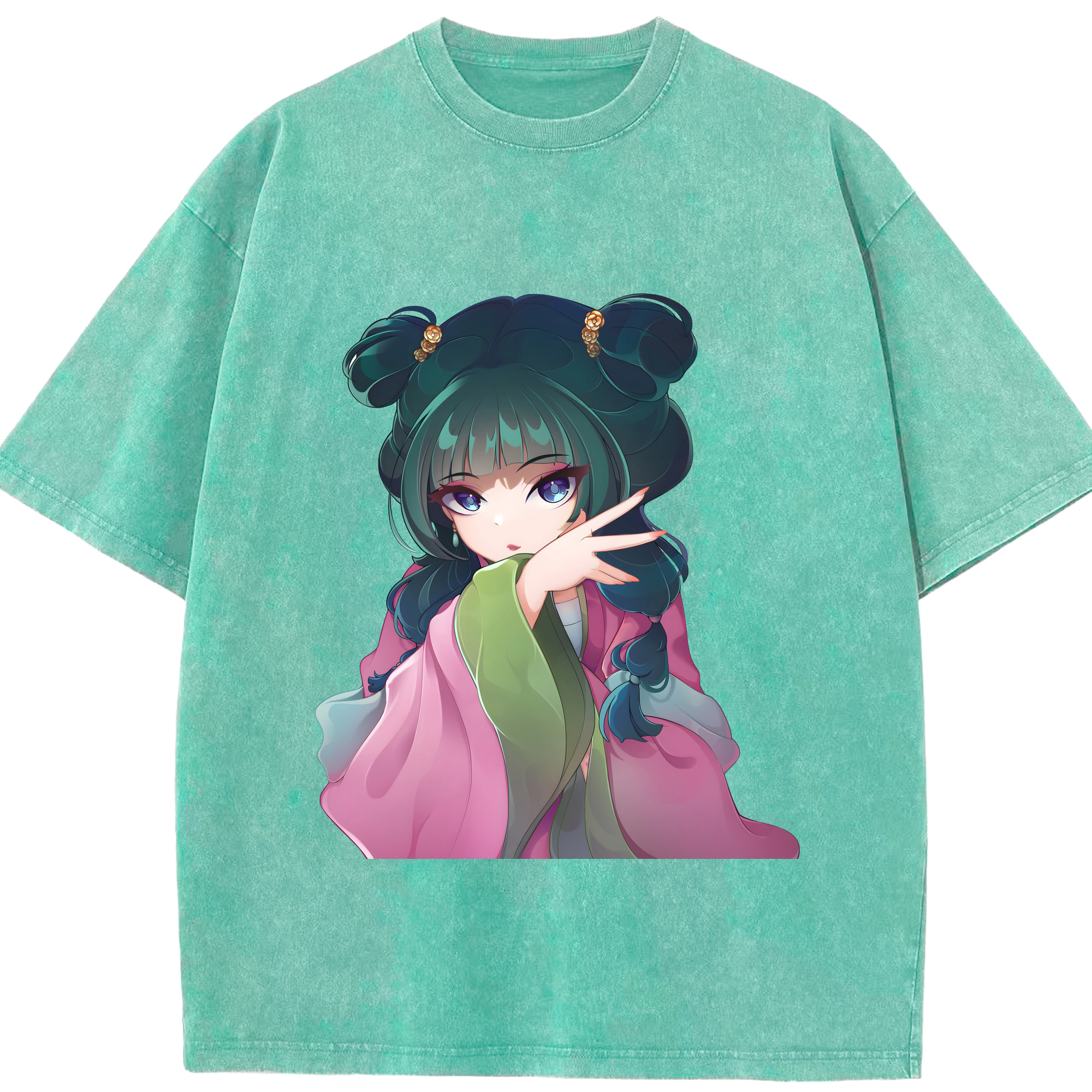 （画像用） 薬屋のひとりごと The Apothecary Diaries 綿100% ヴィンテージ風 半袖Tシャツ（フロントプリント）